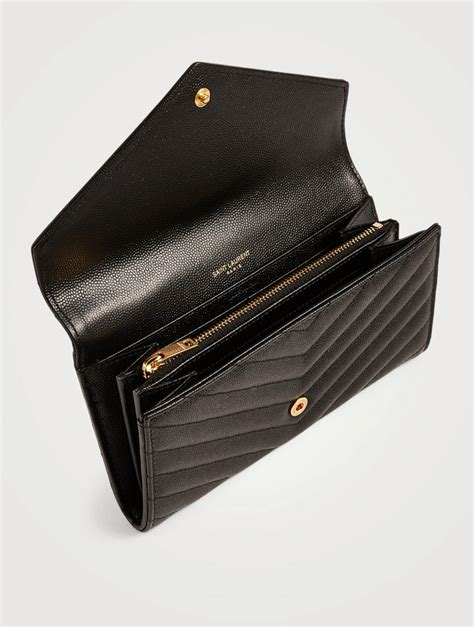 ysl large flap wallet in black leather|YSL wallet nordstrom.